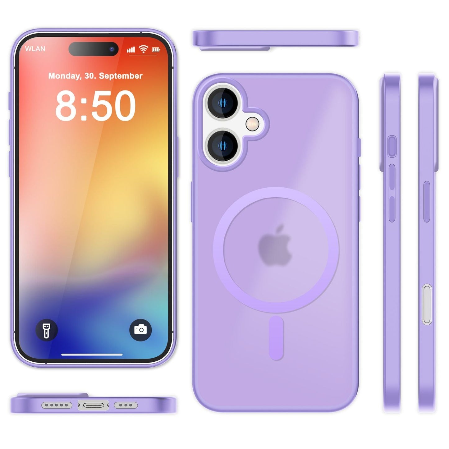 NALIA Magnet-Case für iPhone 16 – Matt-Transparent & MagSafe Kompatibel – MATTEX (Rutschfest, Stoßfest & Anti-Fingerabdruck) – Marke aus Berlin
