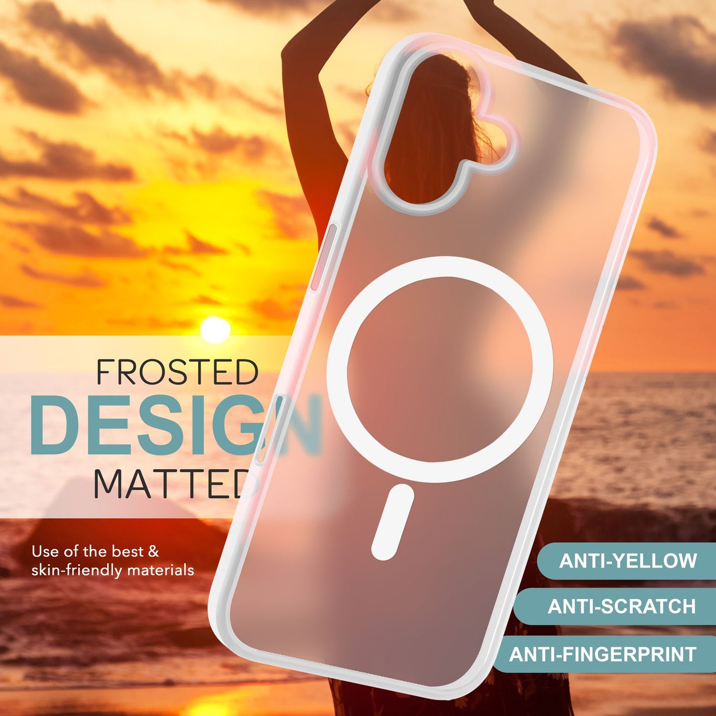 NALIA Magnet-Case für iPhone 16 – Matt-Transparent & MagSafe Kompatibel – MATTEX (Rutschfest, Stoßfest & Anti-Fingerabdruck) – Marke aus Berlin