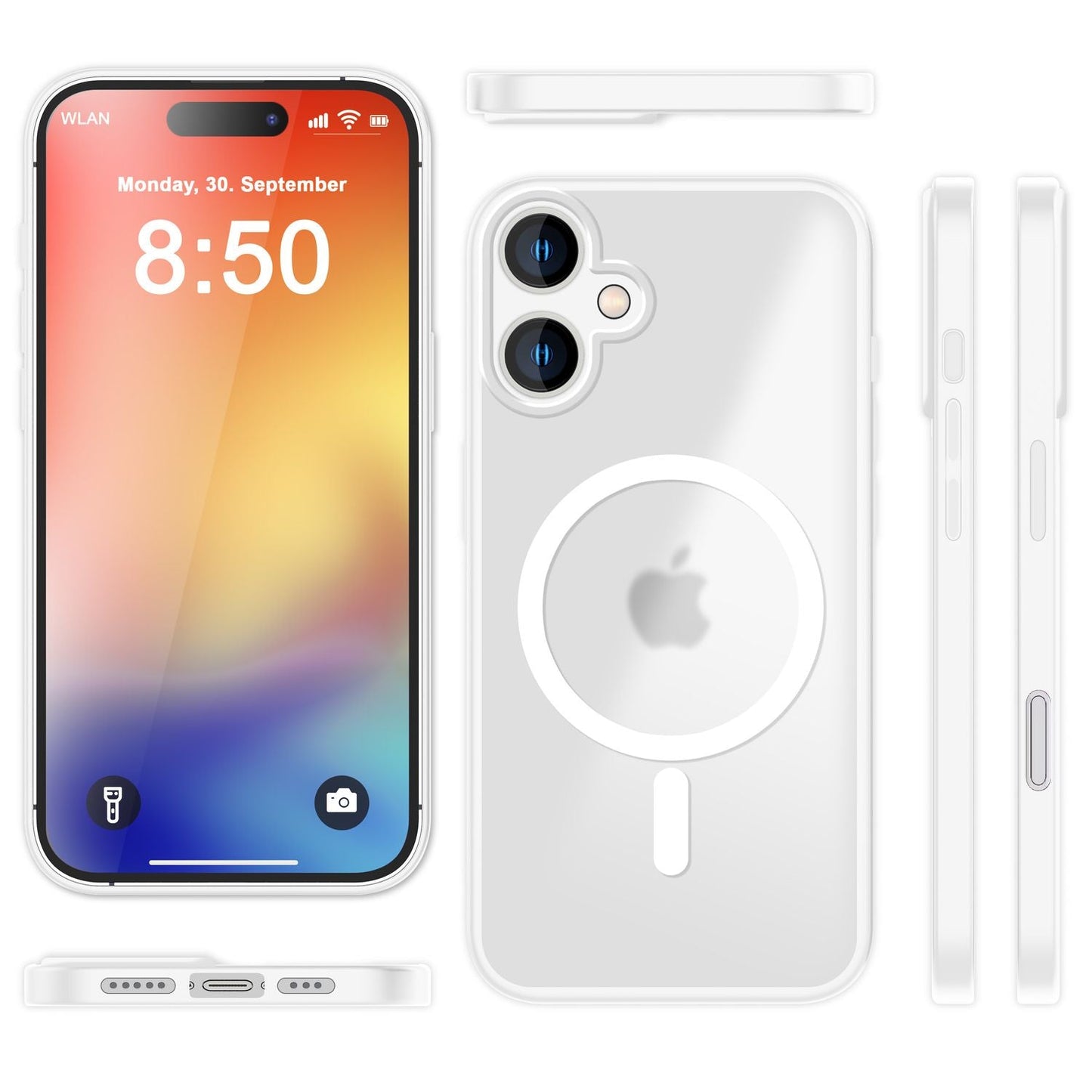 NALIA Magnet-Case für iPhone 16 – Matt-Transparent & MagSafe Kompatibel – MATTEX (Rutschfest, Stoßfest & Anti-Fingerabdruck) – Marke aus Berlin