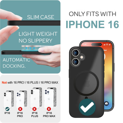 NALIA Magnet-Case für iPhone 16 – Matt-Transparent & MagSafe Kompatibel – MATTEX (Rutschfest, Stoßfest & Anti-Fingerabdruck) – Marke aus Berlin