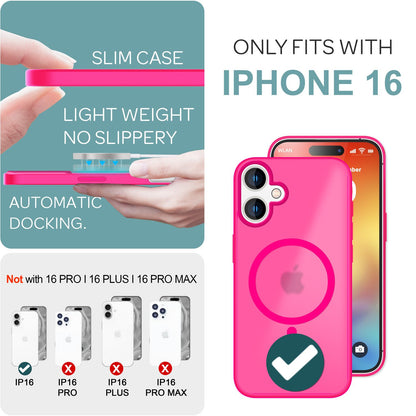 NALIA Magnet-Case für iPhone 16 – Matt-Transparent & MagSafe Kompatibel – MATTEX (Rutschfest, Stoßfest & Anti-Fingerabdruck) – Marke aus Berlin