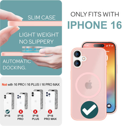 NALIA Magnet-Case für iPhone 16 – Matt-Transparent & MagSafe Kompatibel – MATTEX (Rutschfest, Stoßfest & Anti-Fingerabdruck) – Marke aus Berlin