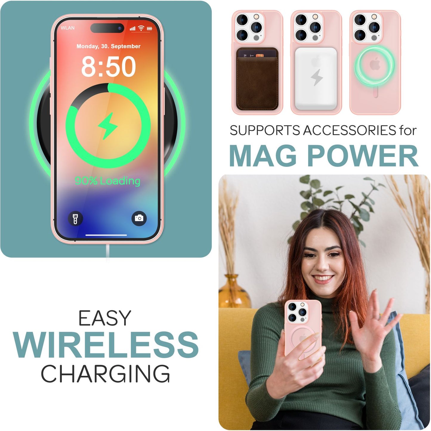 NALIA Magnet-Case für iPhone 16 Pro – Matt-Transparent & MagSafe Kompatibel – MATTEX (Rutschfest, Stoßfest & Anti-Fingerabdruck) – Marke aus Berlin