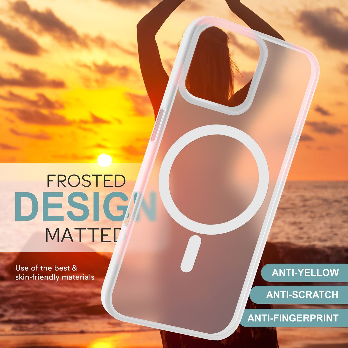 NALIA Magnet-Case für iPhone 16 Pro – Matt-Transparent & MagSafe Kompatibel – MATTEX (Rutschfest, Stoßfest & Anti-Fingerabdruck) – Marke aus Berlin