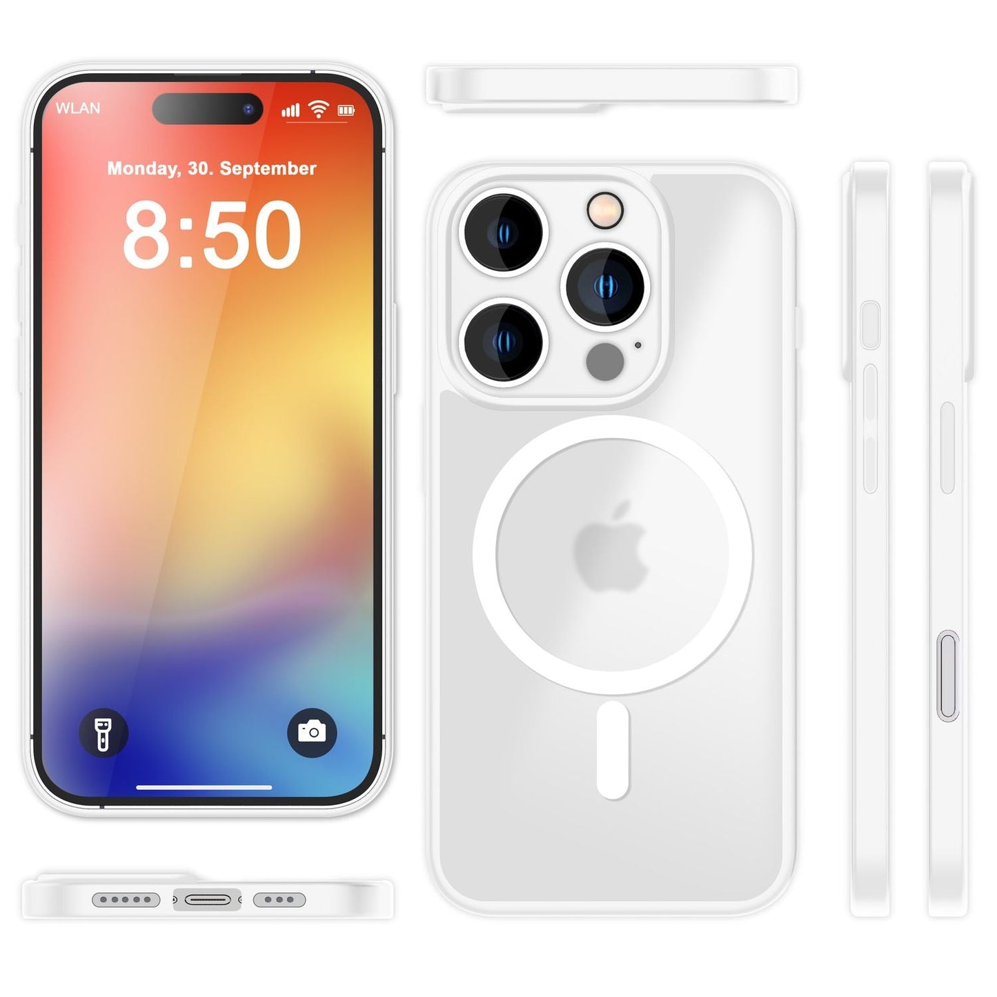 NALIA Magnet-Case für iPhone 16 Pro – Matt-Transparent & MagSafe Kompatibel – MATTEX (Rutschfest, Stoßfest & Anti-Fingerabdruck) – Marke aus Berlin
