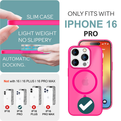 NALIA Magnet-Case für iPhone 16 Pro – Matt-Transparent & MagSafe Kompatibel – MATTEX (Rutschfest, Stoßfest & Anti-Fingerabdruck) – Marke aus Berlin