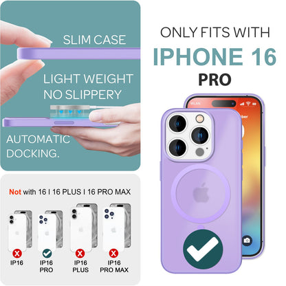NALIA Magnet-Case für iPhone 16 Pro – Matt-Transparent & MagSafe Kompatibel – MATTEX (Rutschfest, Stoßfest & Anti-Fingerabdruck) – Marke aus Berlin