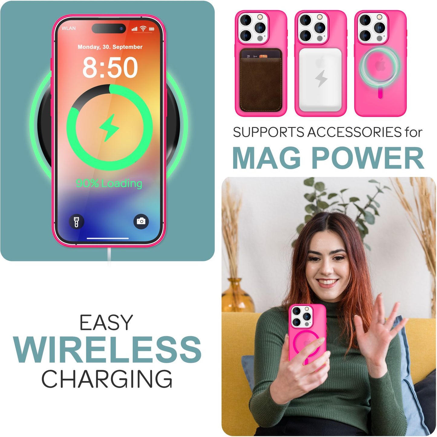 NALIA Magnet-Case für iPhone 16 Pro Max – Matt-Transparent & MagSafe Kompatibel – MATTEX (Rutschfest, Stoßfest & Anti-Fingerabdruck) – Marke aus Berlin