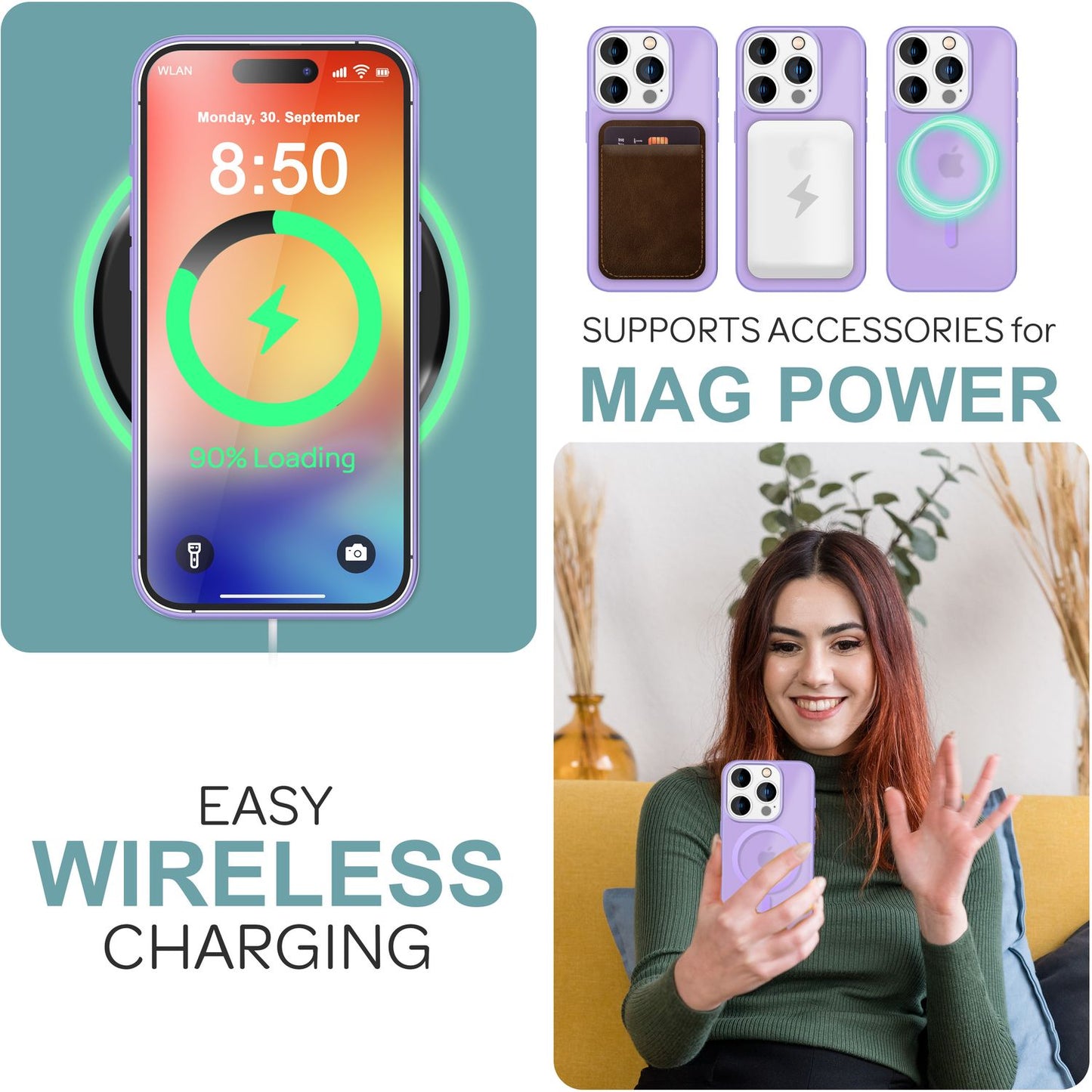 NALIA Magnet-Case für iPhone 16 Pro Max – Matt-Transparent & MagSafe Kompatibel – MATTEX (Rutschfest, Stoßfest & Anti-Fingerabdruck) – Marke aus Berlin