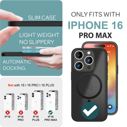 NALIA Magnet-Case für iPhone 16 Pro Max – Matt-Transparent & MagSafe Kompatibel – MATTEX (Rutschfest, Stoßfest & Anti-Fingerabdruck) – Marke aus Berlin
