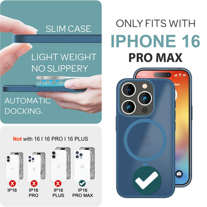 NALIA Magnet-Case für iPhone 16 Pro Max – Matt-Transparent & MagSafe Kompatibel – MATTEX (Rutschfest, Stoßfest & Anti-Fingerabdruck) – Marke aus Berlin