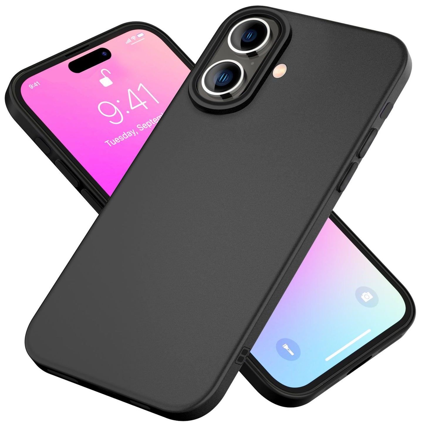 NALIA Silikonhülle für iPhone 16 – Matt & Griffig Soft-Touch – ASTRON (Flexibles TPU Case & Stoßfest) – Marke aus Berlin