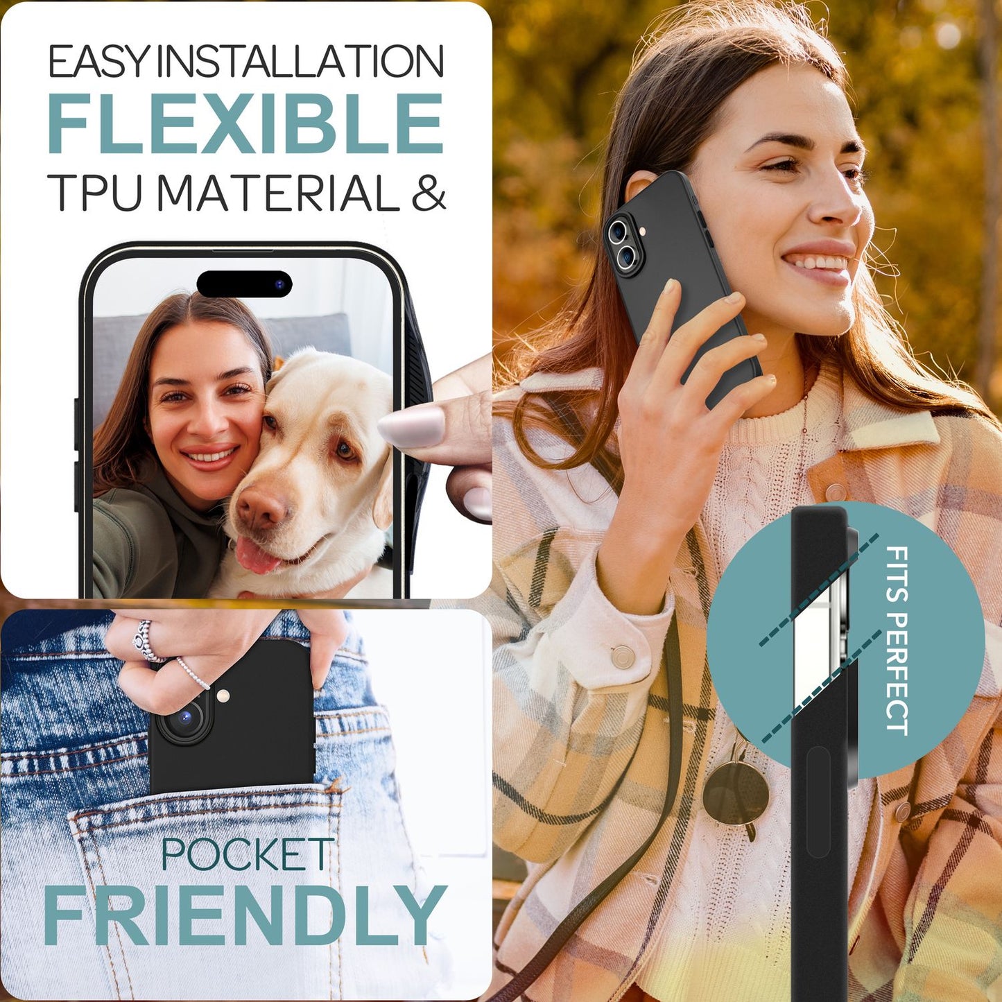 NALIA Silikonhülle für iPhone 16 – Matt & Griffig Soft-Touch – ASTRON (Flexibles TPU Case & Stoßfest) – Marke aus Berlin