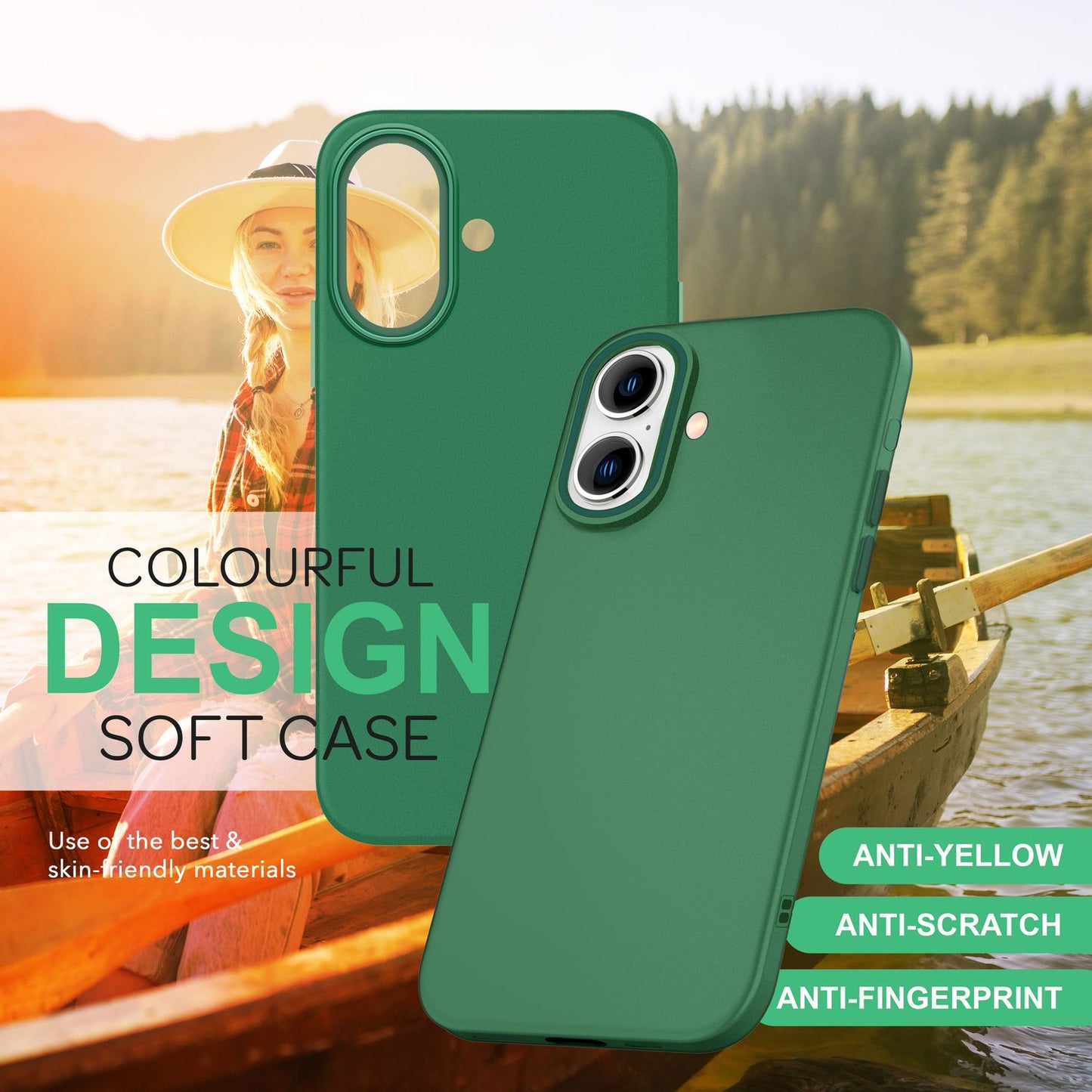 NALIA Silikonhülle für iPhone 16 – Matt & Griffig Soft-Touch – ASTRON (Flexibles TPU Case & Stoßfest) – Marke aus Berlin
