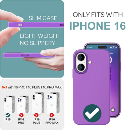 NALIA Silikonhülle für iPhone 16 – Matt & Griffig Soft-Touch – ASTRON (Flexibles TPU Case & Stoßfest) – Marke aus Berlin