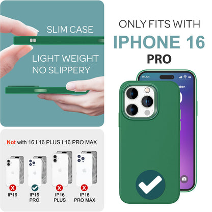 NALIA Silikonhülle für iPhone 16 Pro – Matt & Griffig Soft-Touch – ASTRON (Flexibles TPU Case & Stoßfest) – Marke aus Berlin