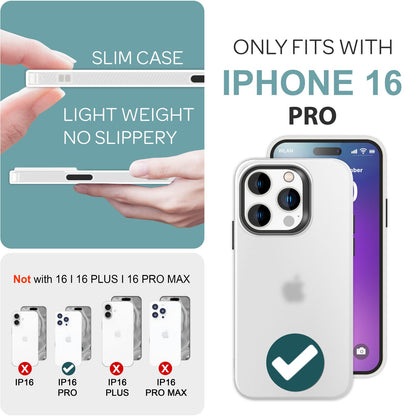 NALIA Silikonhülle für iPhone 16 Pro – Matt & Griffig Soft-Touch – ASTRON (Flexibles TPU Case & Stoßfest) – Marke aus Berlin