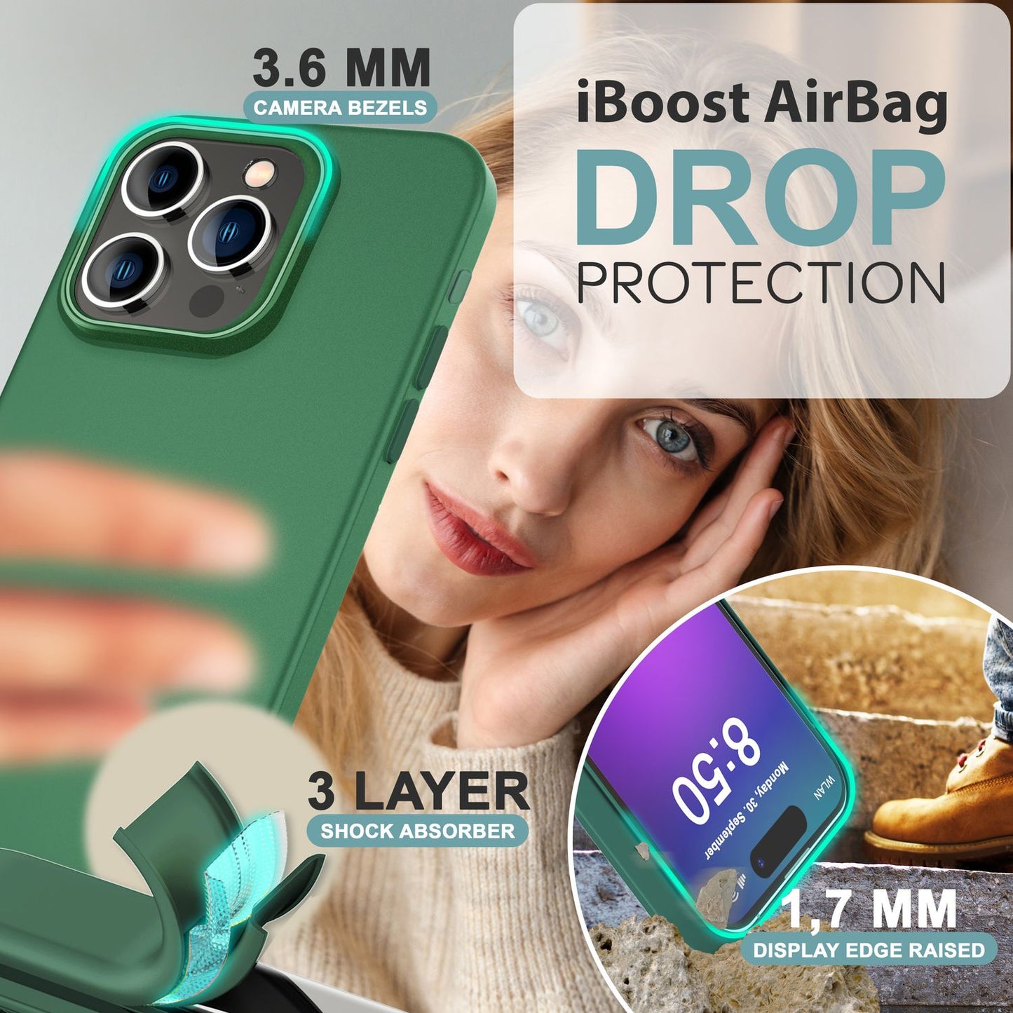 NALIA Silikonhülle für iPhone 16 Pro Max – Matt & Griffig Soft-Touch – ASTRON (Flexibles TPU Case & Stoßfest) – Marke aus Berlin