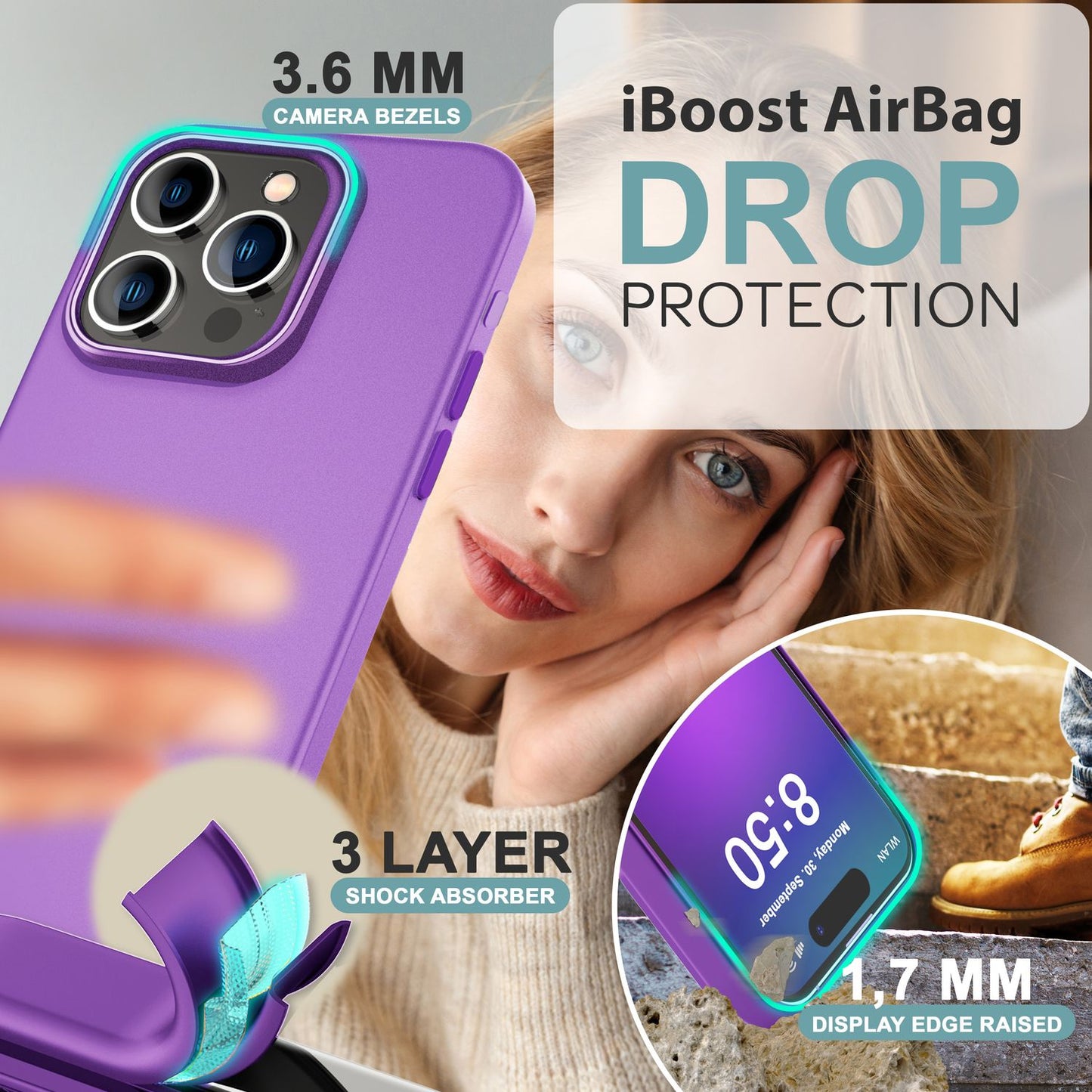 NALIA Silikonhülle für iPhone 16 Pro Max – Matt & Griffig Soft-Touch – ASTRON (Flexibles TPU Case & Stoßfest) – Marke aus Berlin