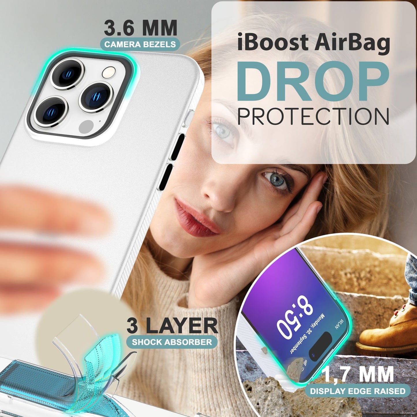 NALIA Silikonhülle für iPhone 16 Pro Max – Matt & Griffig Soft-Touch – ASTRON (Flexibles TPU Case & Stoßfest) – Marke aus Berlin