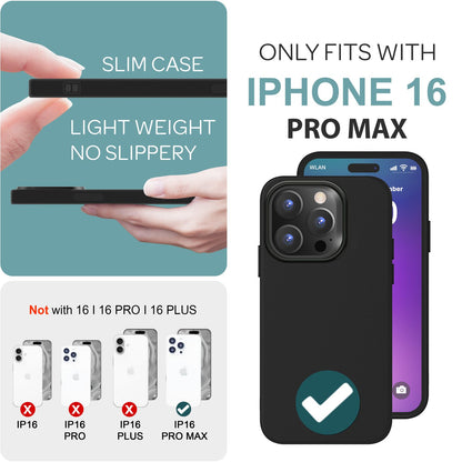 NALIA Silikonhülle für iPhone 16 Pro Max – Matt & Griffig Soft-Touch – ASTRON (Flexibles TPU Case & Stoßfest) – Marke aus Berlin