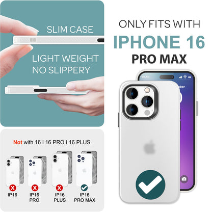 NALIA Silikonhülle für iPhone 16 Pro Max – Matt & Griffig Soft-Touch – ASTRON (Flexibles TPU Case & Stoßfest) – Marke aus Berlin
