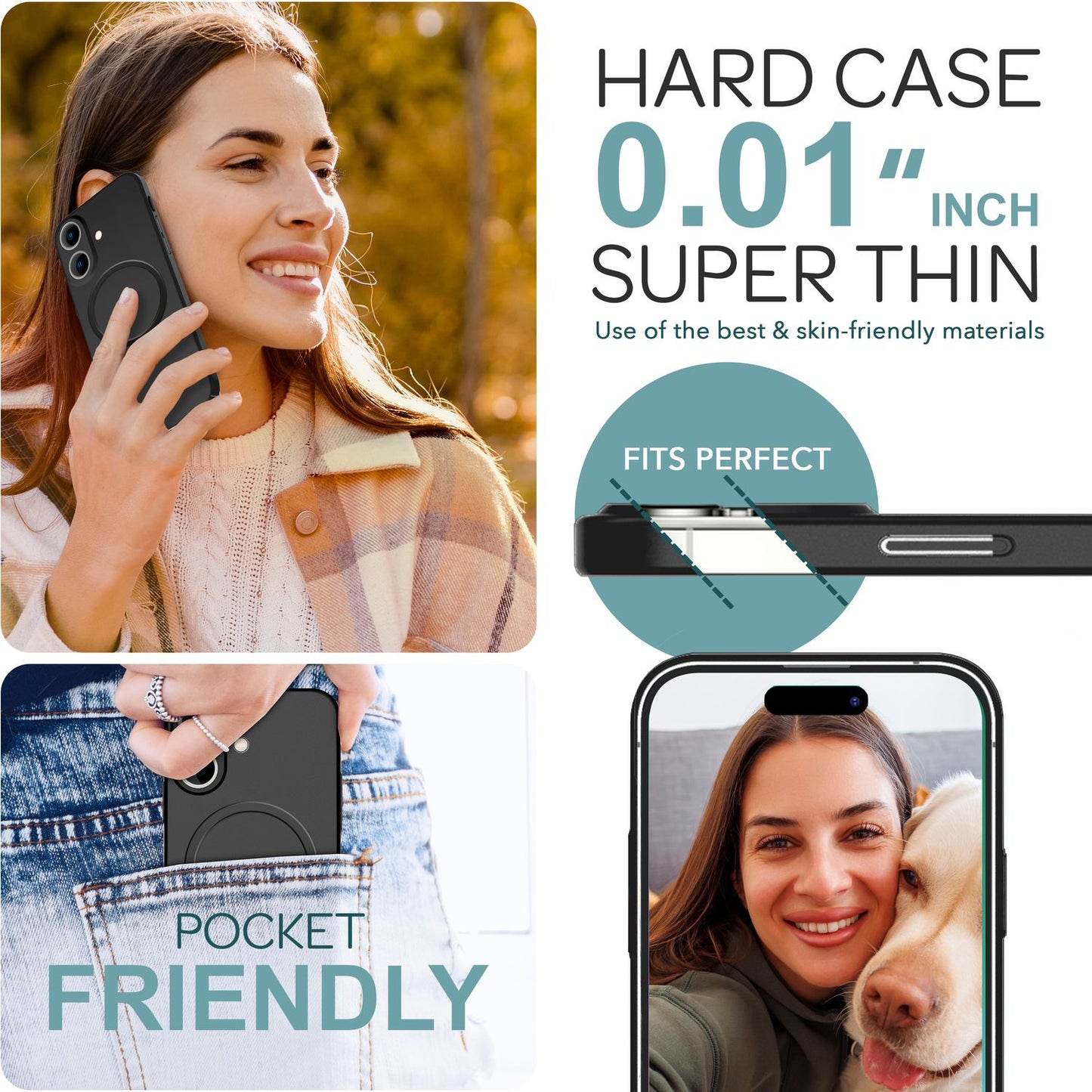 NALIA Ultra-Slim Hardcase für iPhone 16 – MagSafe kompatibel & 0.3mm Dünn – THINIX (Mattes & Schlankes Case) – Marke aus Berlin