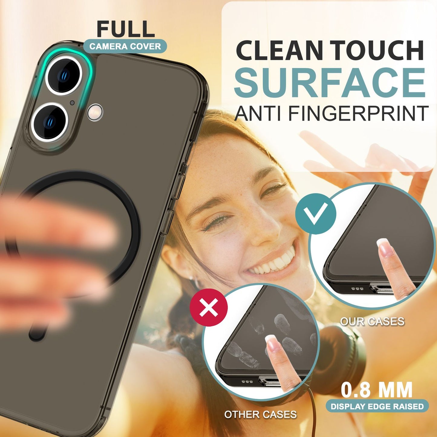 NALIA Ultra-Slim Hardcase für iPhone 16 Plus – MagSafe kompatibel & 0.3mm Dünn – THINIX (Mattes & Schlankes Case) – Marke aus Berlin