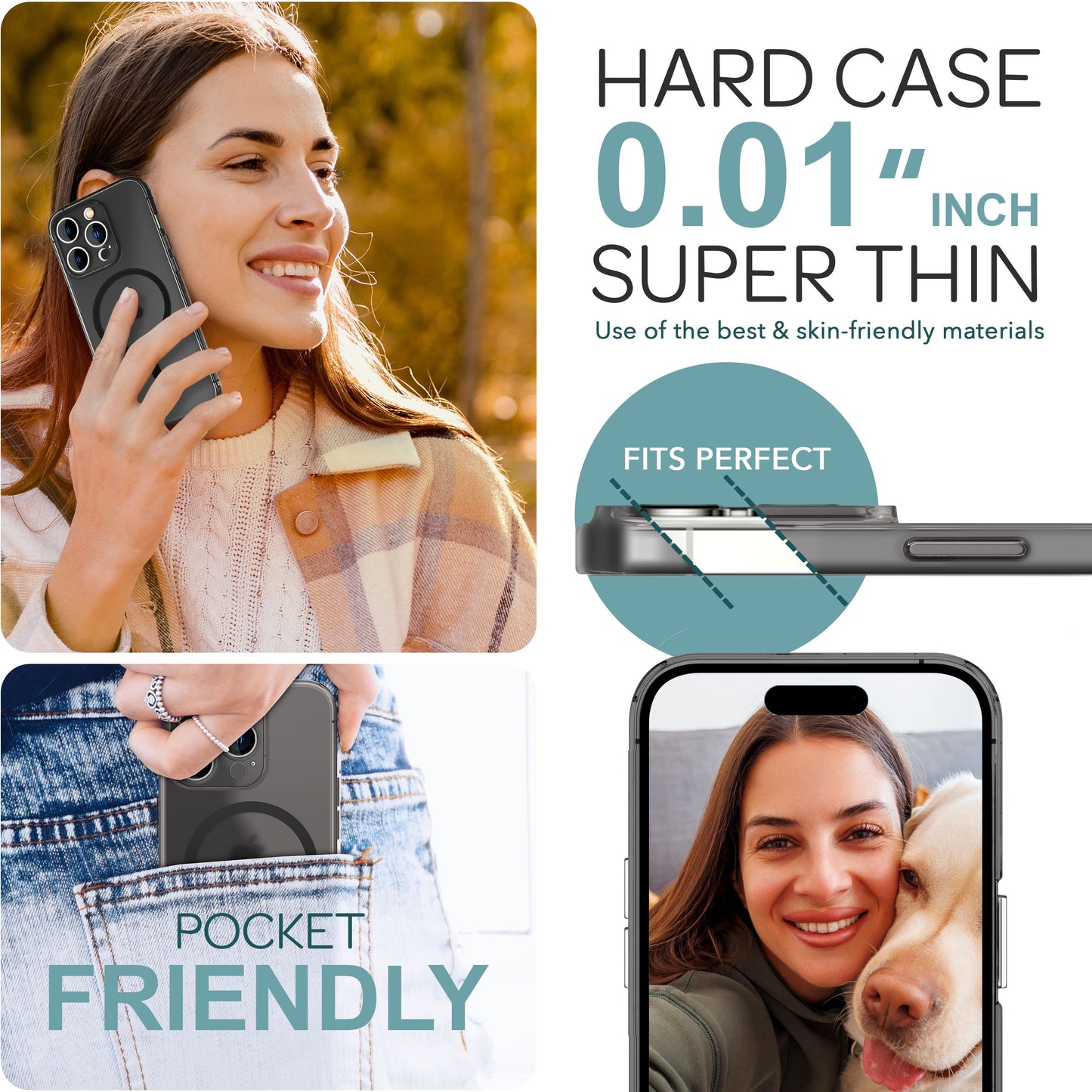 NALIA Ultra-Slim Hardcase für iPhone 16 Pro – MagSafe kompatibel & 0.3mm Dünn – THINIX (Mattes & Schlankes Case) – Marke aus Berlin