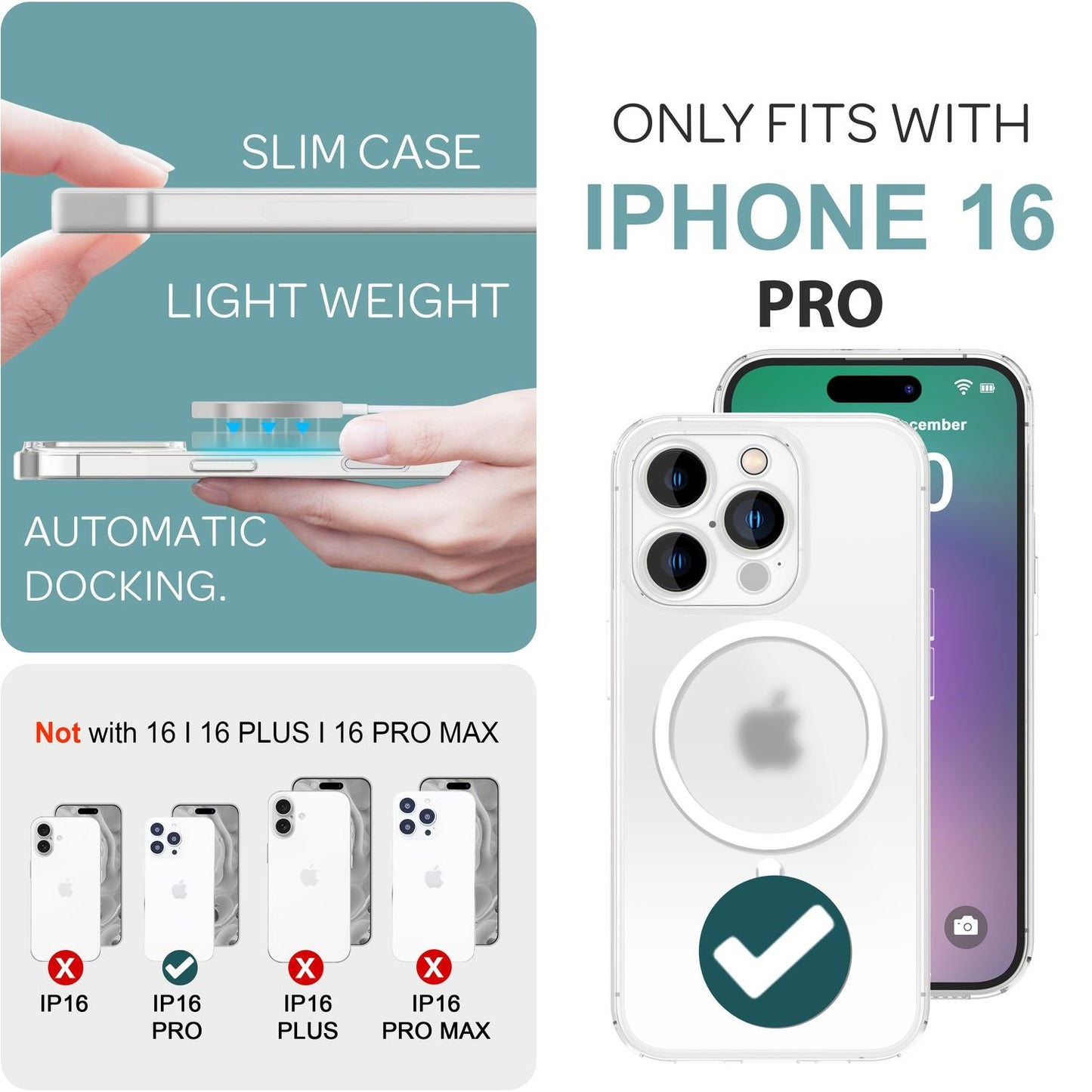 NALIA Ultra-Slim Hardcase für iPhone 16 Pro – MagSafe kompatibel & 0.3mm Dünn – THINIX (Mattes & Schlankes Case) – Marke aus Berlin