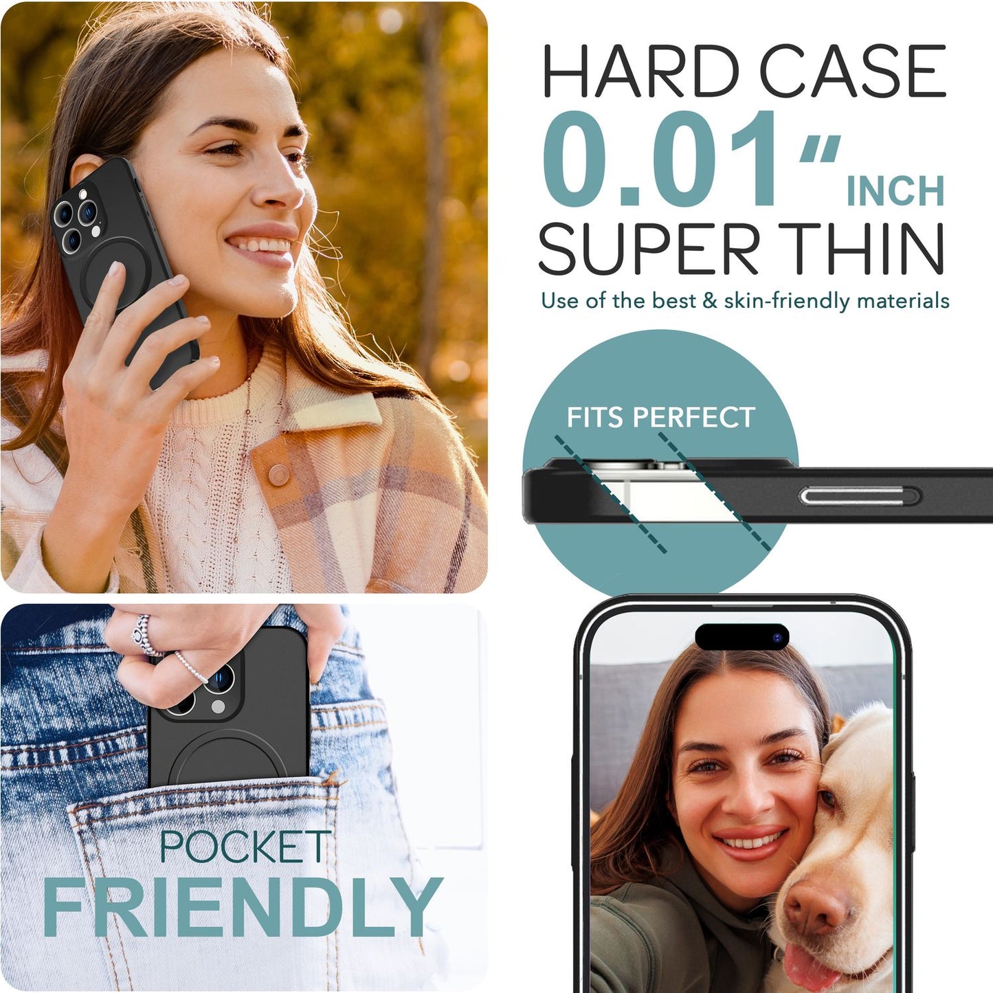 NALIA Ultra-Slim Hardcase für iPhone 16 Pro Max – MagSafe kompatibel & 0.3mm Dünn – THINIX (Mattes & Schlankes Case) – Marke aus Berlin