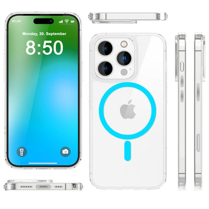 NALIA Neon-Ring Case für iPhone 16 Pro – MagSafe Kompatibel & Nachleuchtend – NIGHT-GLOW (Transparent & Anti-Gelb) – Marke aus Berlin