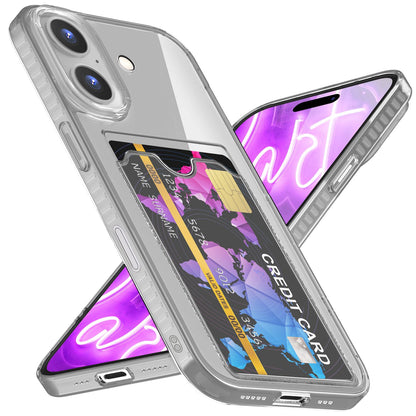 NALIA Neon Silikonhülle für iPhone 16 – Kartenfach & Knallige Signal-Farbe – CARDPOP (Anti-Shock Handyhülle) – Marke aus Berlin