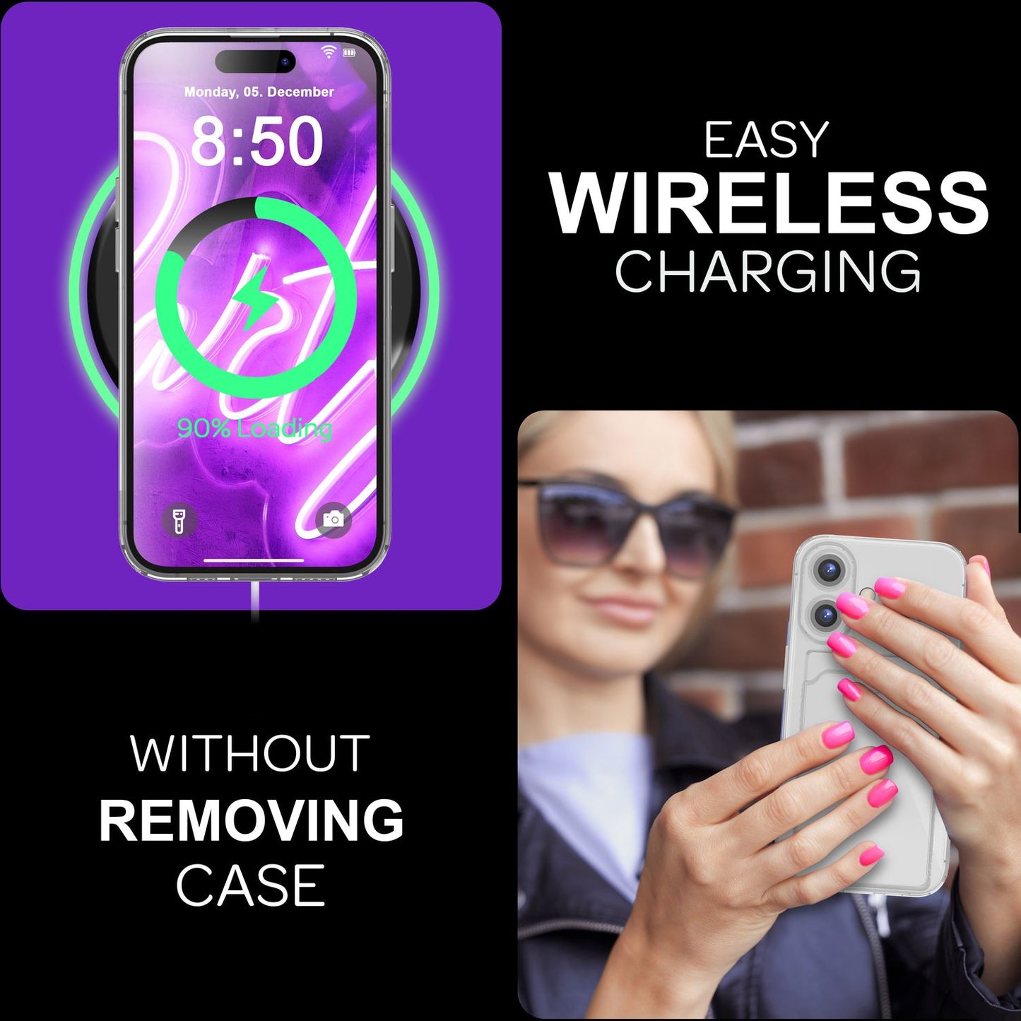 NALIA Neon Silikonhülle für iPhone 16 – Kartenfach & Knallige Signal-Farbe – CARDPOP (Anti-Shock Handyhülle) – Marke aus Berlin