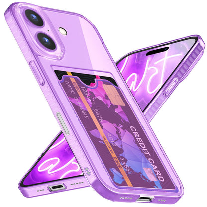 NALIA Neon Silikonhülle für iPhone 16 – Kartenfach & Knallige Signal-Farbe – CARDPOP (Anti-Shock Handyhülle) – Marke aus Berlin