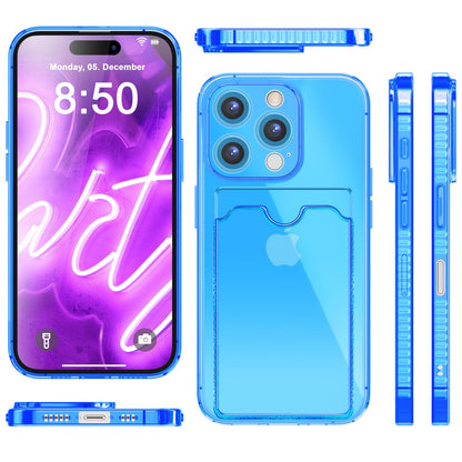 NALIA Neon Silikonhülle für iPhone 16 Pro – Kartenfach & Knallige Signal-Farbe – CARDPOP (Anti-Shock Handyhülle) – Marke aus Berlin