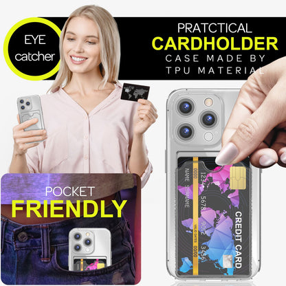 NALIA Neon Silikonhülle für iPhone 16 Pro – Kartenfach & Knallige Signal-Farbe – CARDPOP (Anti-Shock Handyhülle) – Marke aus Berlin