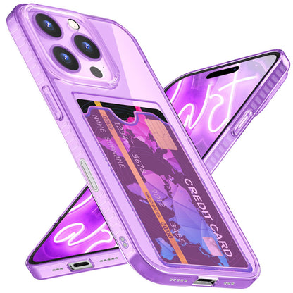 NALIA Neon Silikonhülle für iPhone 16 Pro – Kartenfach & Knallige Signal-Farbe – CARDPOP (Anti-Shock Handyhülle) – Marke aus Berlin