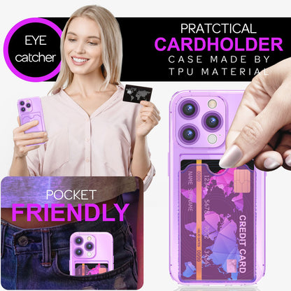 NALIA Neon Silikonhülle für iPhone 16 Pro – Kartenfach & Knallige Signal-Farbe – CARDPOP (Anti-Shock Handyhülle) – Marke aus Berlin