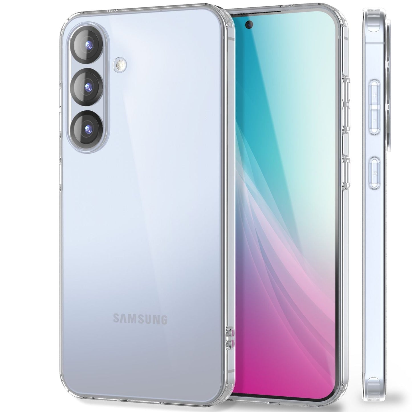 NALIA Transparente Silikonhülle für Samsung Galaxy S25 – Anti-Gelb & Rutschfest – GLAZE (Handyhülle Kristallklar, Schlank & Stoßfest) – Marke aus Berlin