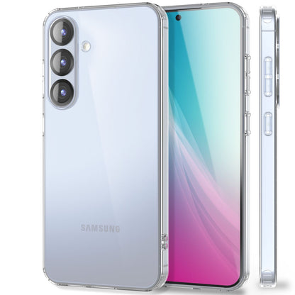 NALIA Transparente Silikonhülle für Samsung Galaxy S25 – Anti-Gelb & Rutschfest – GLAZE (Handyhülle Kristallklar, Schlank & Stoßfest) – Marke aus Berlin