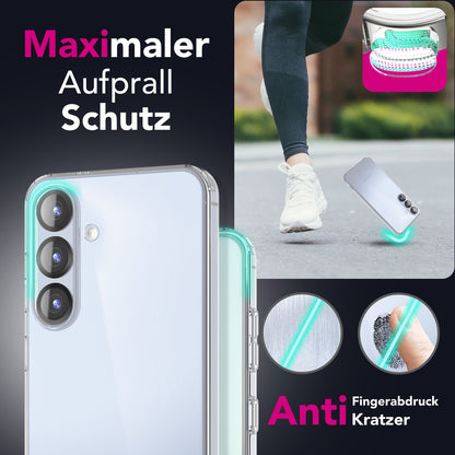 NALIA Transparente Silikonhülle für Samsung Galaxy S25 Plus – Anti-Gelb & Rutschfest – GLAZE (Handyhülle Kristallklar, Schlank & Stoßfest) – Marke aus Berlin