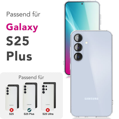 NALIA Transparente Silikonhülle für Samsung Galaxy S25 Plus – Anti-Gelb & Rutschfest – GLAZE (Handyhülle Kristallklar, Schlank & Stoßfest) – Marke aus Berlin