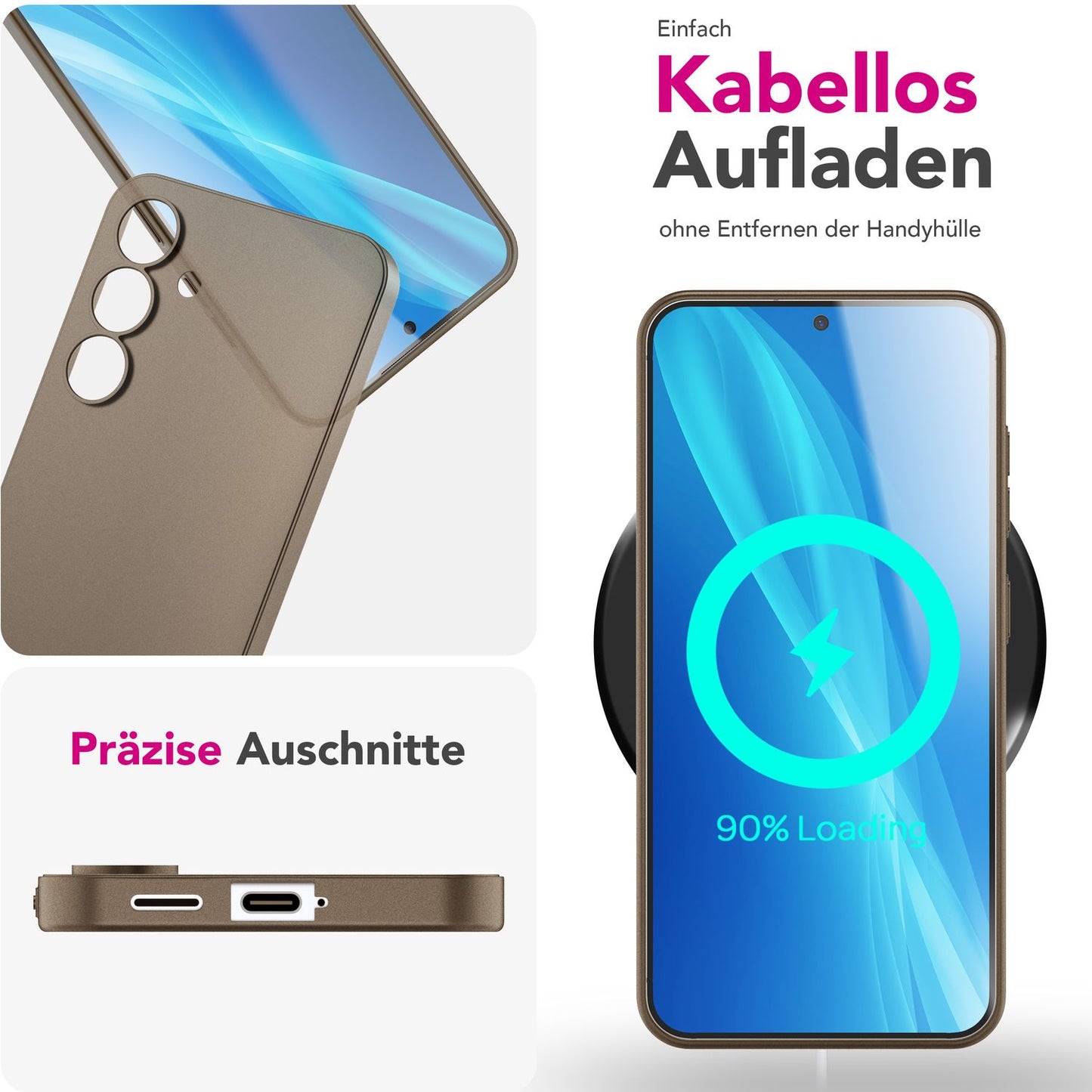 NALIA Ultra Slim Hardcase für Samsung Galaxy S25 Plus – Matt & 0.3mm Dünn – PHANTOM (Dünnes Cover & Kamera-Vollschutz) – Marke aus Berlin