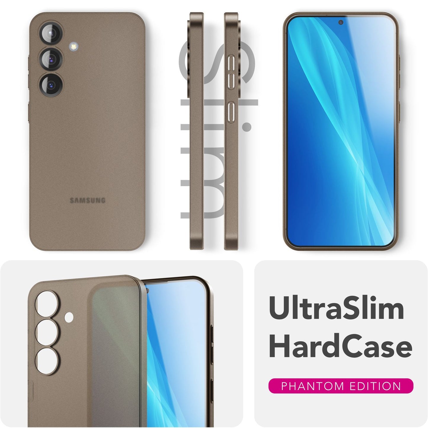 NALIA Ultra Slim Hardcase für Samsung Galaxy S25 Plus – Matt & 0.3mm Dünn – PHANTOM (Dünnes Cover & Kamera-Vollschutz) – Marke aus Berlin
