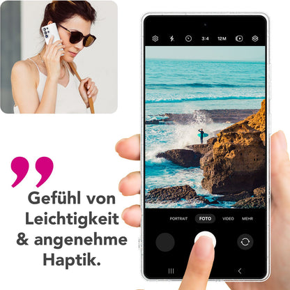 NALIA Glitzerhülle für Samsung Galaxy S25 Ultra – Funkelndes Silikon Case – DAZZLIN (Transparent & Stoßfest) – Marke aus Berlin