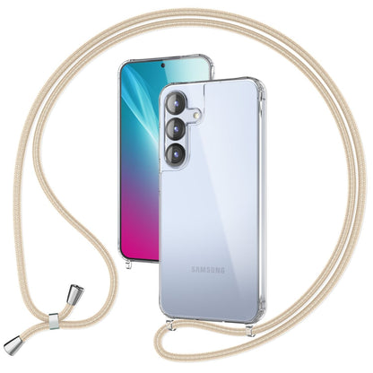 NALIA Handykette für Samsung Galaxy S25 – Transparentes Hybrid-Case & Band – HANGIT PRO (Anti-Gelb Rückseite & Verstellbar) – Marke aus Berlin