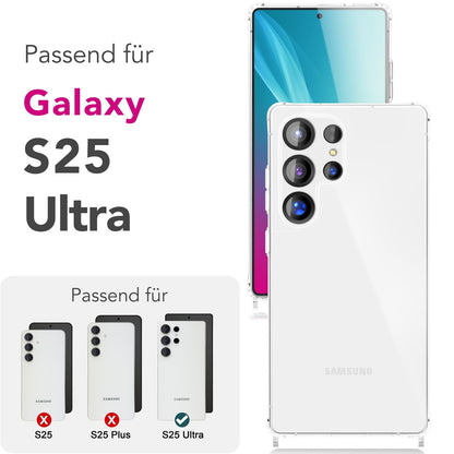 NALIA Handykette für Samsung Galaxy S25 Ultra – Transparentes Hybrid-Case & Band – HANGIT PRO (Anti-Gelb Rückseite & Verstellbar) – Marke aus Berlin