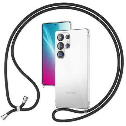NALIA Handykette für Samsung Galaxy S25 Ultra – Transparentes Hybrid-Case & Band – HANGIT PRO (Anti-Gelb Rückseite & Verstellbar) – Marke aus Berlin
