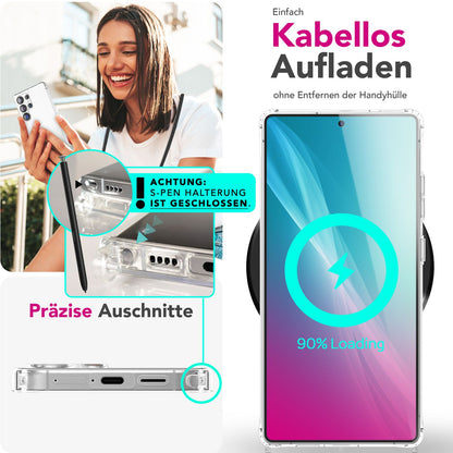 NALIA Handykette für Samsung Galaxy S25 Ultra – Transparentes Hybrid-Case & Band – HANGIT PRO (Anti-Gelb Rückseite & Verstellbar) – Marke aus Berlin